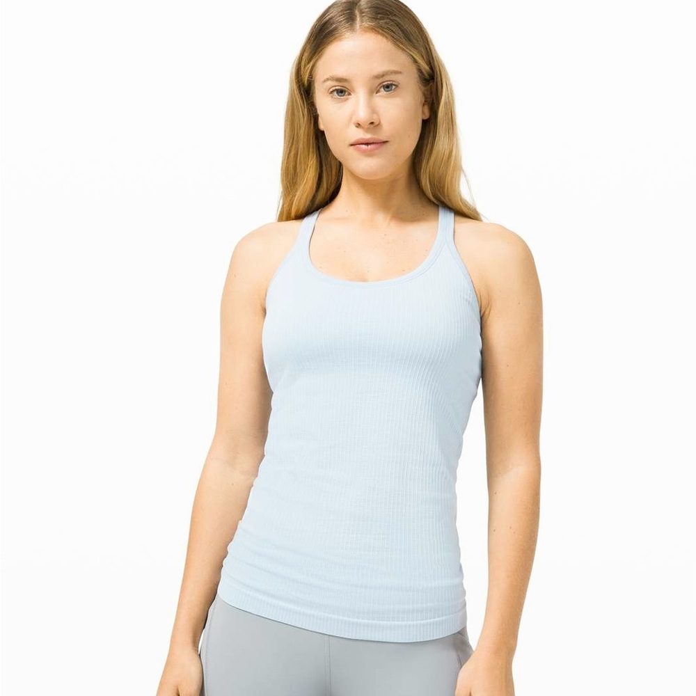 Lululemon Ebb to Street Tank Top Light Support size 6 blue